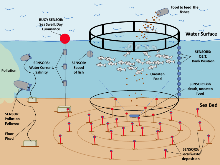 complete fish farm sensors network